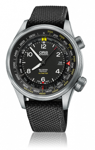 Oris Big Crown ProPilot Altimeter Meter Black Textile