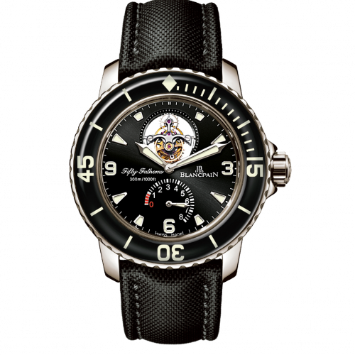 Blancpain Fifty Fathoms Tourbillon 8 Jours White Gold Black Black Canvas