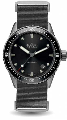 Blancpain Fifty Fathoms Bathyscaphe Titanium Black Grey Nato