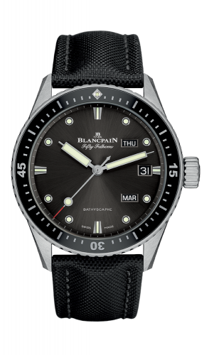 Blancpain Fifty Fathoms Bathygraphe Quantième Annuel Black Grey Black Canvas