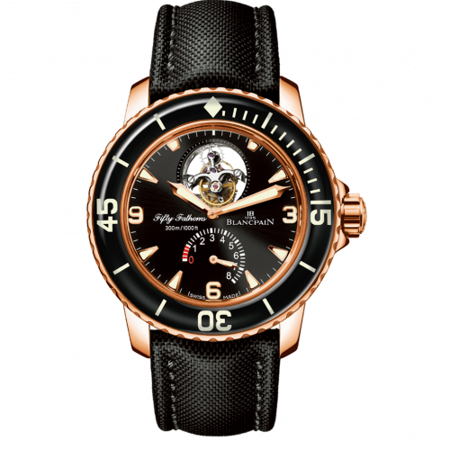 Blancpain Fifty Fathoms Tourbillon 8 Jours Red Gold Black Black Canvas
