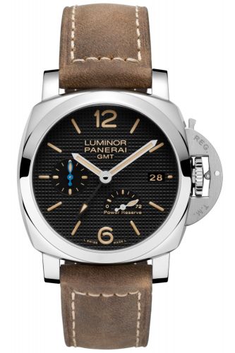 Panerai Luminor 1950 42 3 Days GMT Power Reserve Automatic Stainless Steel Black Hobnail