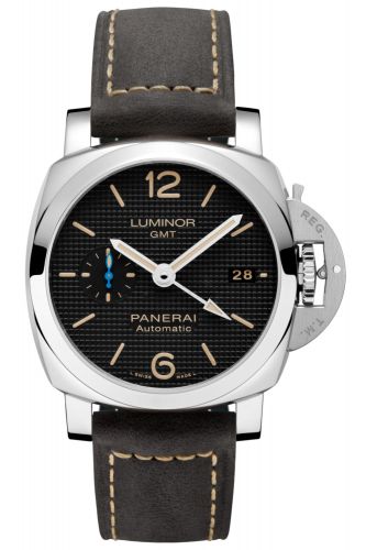 Panerai Luminor 1950 42 3 Days GMT Automatic Stainless Steel Black Hobnail