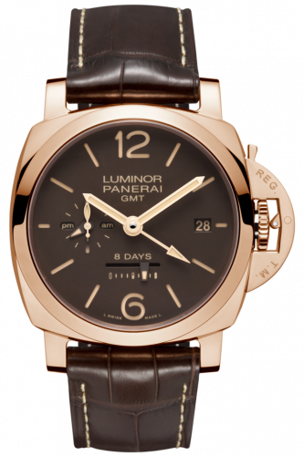 Panerai Luminor 1950 44 8 Days GMT Red Gold Brown