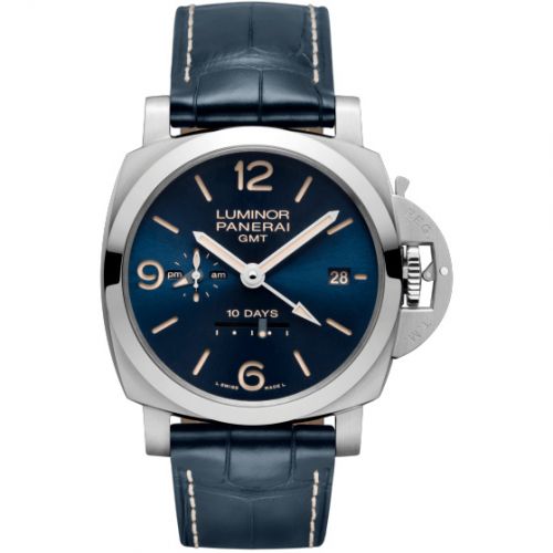 Panerai Luminor 1950 44 3 Days GMT 10 Days Stainless Steel Blue
