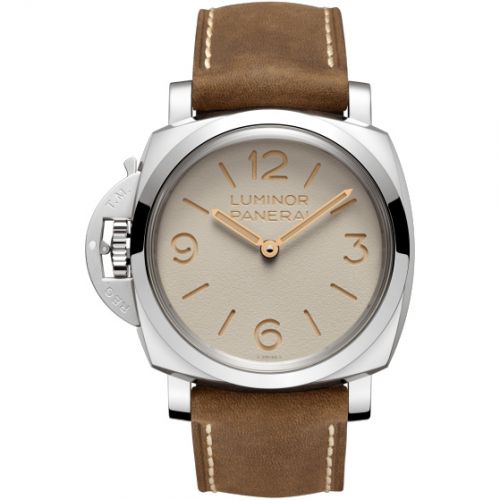 Panerai Luminor 1950 Left-Handed 47 3 Days Stainless Steel Beige