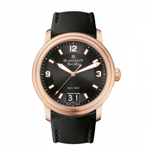 Blancpain Léman Grande Date Aqua Lung Red Gold Black Rubber