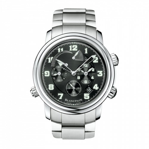 Blancpain Léman Réveil GMT Stainless Steel Black Bracelet