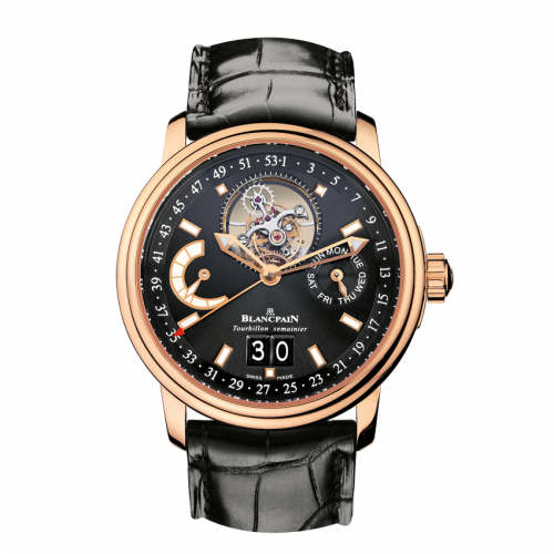 Blancpain Léman Tourbillon Semainier Grande Date Red Gold Black Alligator