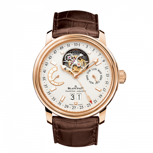 Blancpain Léman Tourbillon Semainier Grande Date Red Gold Opaline Alligator
