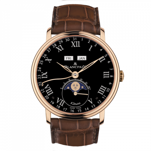 Blancpain Villeret Quantieme Complet 8 Jours Red Gold Black Enamel