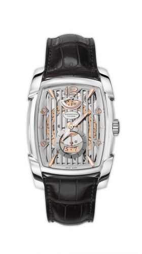 Parmigiani Fleurier Kalpa XL Hebdomadaire White Gold Silver Grille Alligator