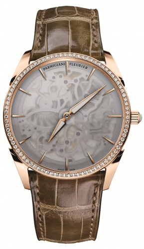 Parmigiani Fleurier Tonda 1950 Squelette Rose Gold Milky Sapphire Diamond
