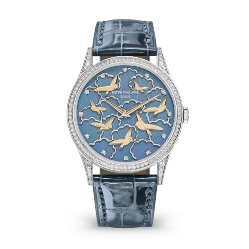 Patek Philippe Calatrava 5077G Pictures in Relief Birds and Clouds