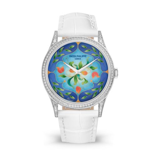 Patek Philippe Calatrava 5077 White Gold Diamond Floral Caprice