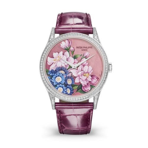 Patek Philippe Calatrava 5077 White Gold Portrait of Flowers