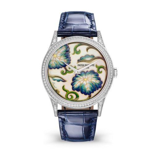 Patek Philippe Calatrava 5077 White Gold Japanese Floral Motifs