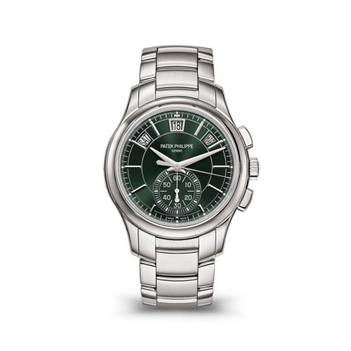 Patek Philippe Annual Calendar Chronograph 5905 Stainless Steel Green Bracelet