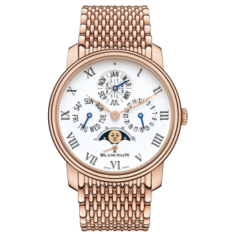 Blancpain Villeret Quantieme Perpetuel 8 Jours Red Gold Enamel Bracelet