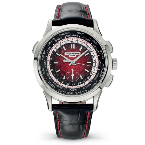 Patek Philippe World Time Chronograph 5930 White Gold Red Singapore 2019
