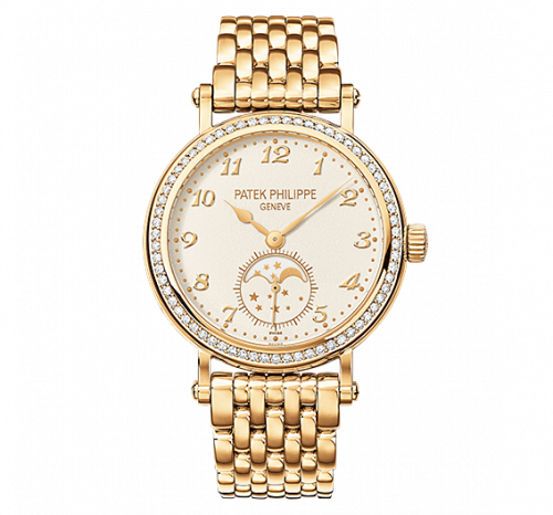 Patek Philippe Moonphase 7121 Yellow Gold Cream Bracelet