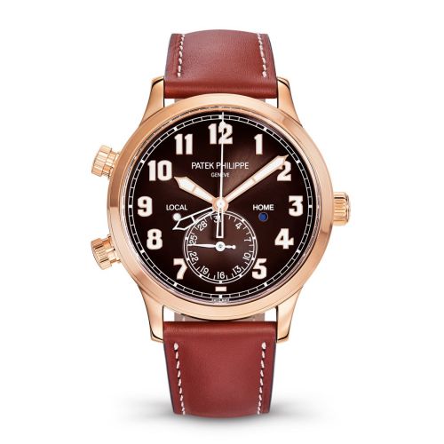 Patek Philippe Calatrava Pilot Travel Time 5524 Rose Gold Brown