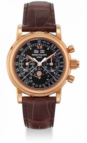 Patek Philippe Perpetual Calendar Split Seconds Chronograph 5004 Rose Gold Black Roman