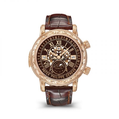 Patek Philippe Sky Moon Tourbillon 6002 Rose Gold Black
