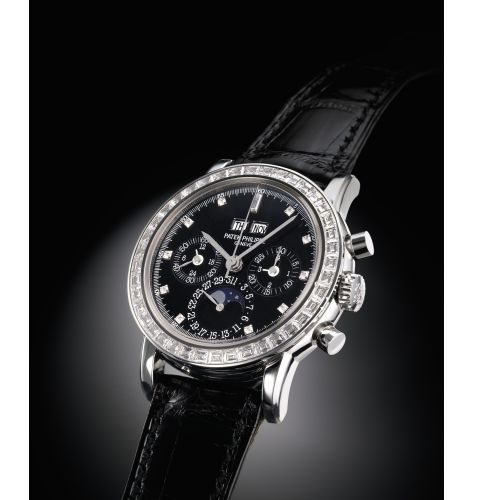 Patek Philippe Perpetual Calendar Chronograph 3990 Platinum Black Diamond