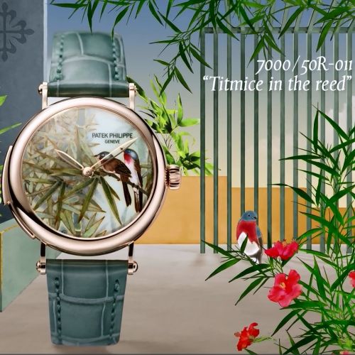 Patek Philippe Minute Repeater 7000 Rose Gold Titmice in the Reed
