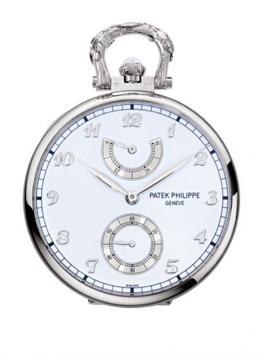 Patek Philippe Pocket Watch Lepine Power Reserve White Gold Winter Owl