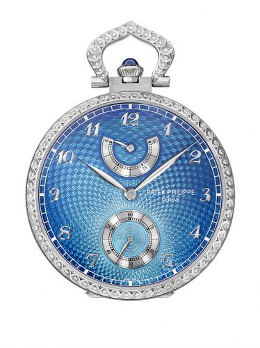 Patek Philippe Pocket Watch Lepine Power Reserve White Gold Kingfisher
