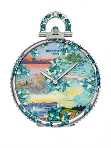 Patek Philippe Pocket Watch Lepine White Gold Dawn on the Lake