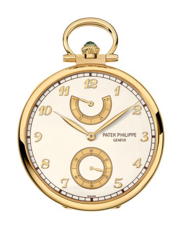 Patek Philippe Pocket Watch Lepine Power Reserve Yellow Gold Mountain Landscape