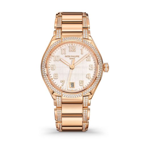 Patek Philippe Twenty-4 Automatic Rose Gold Diamond Shantung Silk