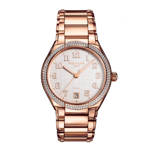 Patek Philippe Twenty-4 Automatic Tiffany Rose Gold Diamond Shantung Silk