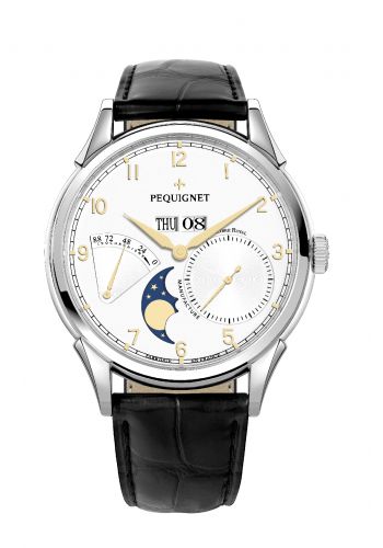Pequignet Royale Grand Sport Moonphase Gilt Numerals Black Strap