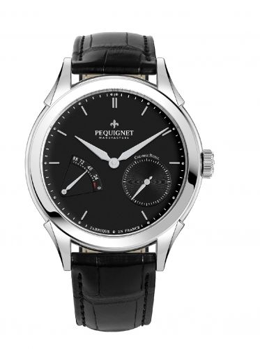 Pequignet Rue Royale Stainless Steel Black Black Alligator