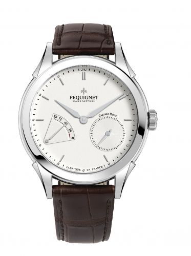 Pequignet Rue Royale Stainless Steel Silver Brown Alligator