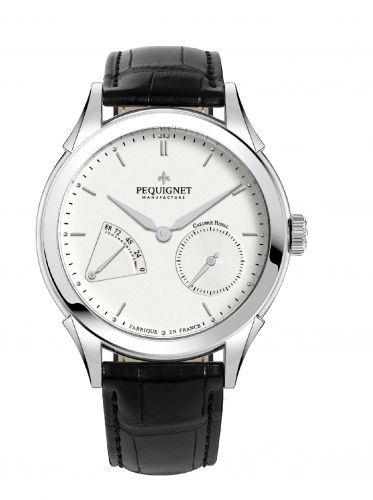 Pequignet Rue Royale Stainless Steel Silver Black Alligator