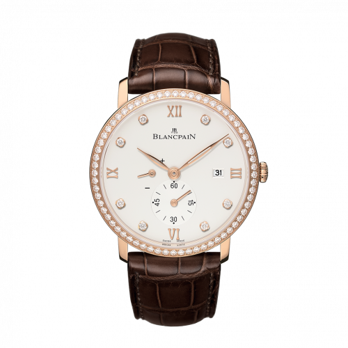 Blancpain Villeret Ultraplate Power Reserve Date Red Gold Opaline Diamond