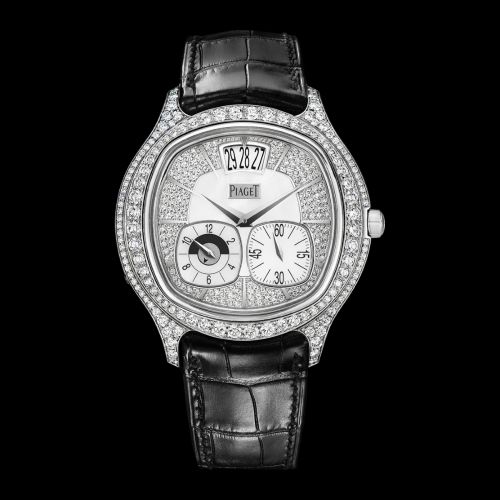 Piaget Emperador Coussin Dual Time Zone White Gold Diamond