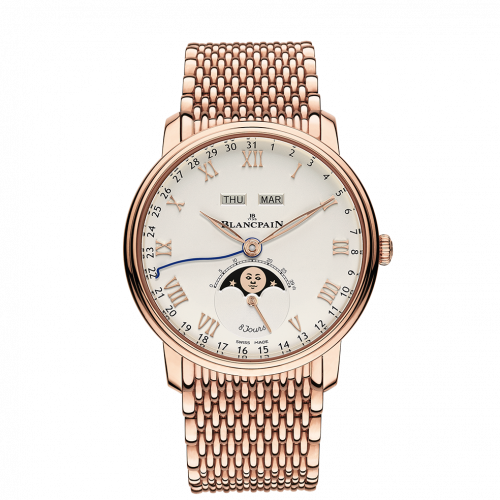Blancpain Villeret Quantieme Complet 8 Jours Red Gold White Bracelet