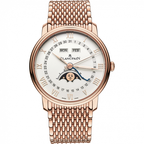 Blancpain Villeret Quantième Complet 40mm Red Gold Opalin Bracelet