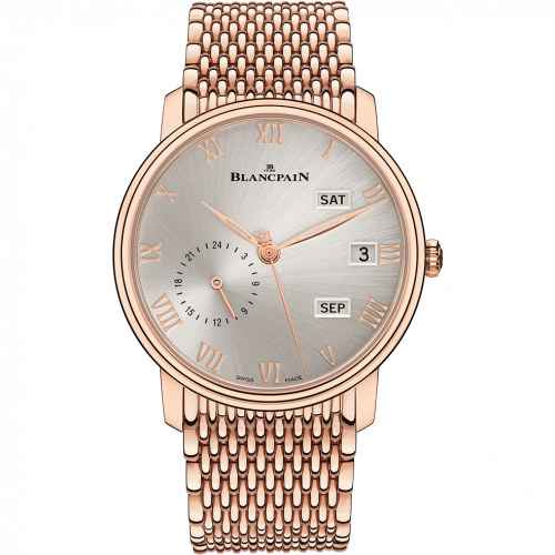 Blancpain Villeret Quantième Annuel GMT Red Gold Grey Bracelet
