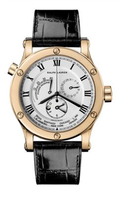 Ralph Lauren Sporting 45mm World Time Rose Gold Silver