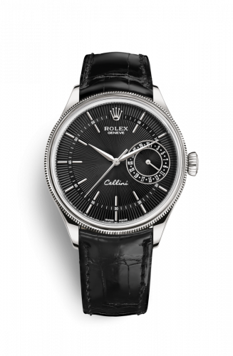 Rolex Cellini Date White Gold Black Alligator Black