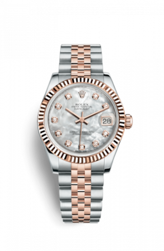 Rolex Datejust 31 Rolesor Everose Fluted Jubilee MOP