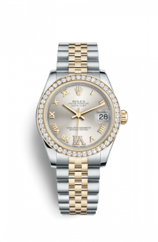 Rolex Datejust 31 Rolesor Yellow Diamond Jubilee Silver Roman