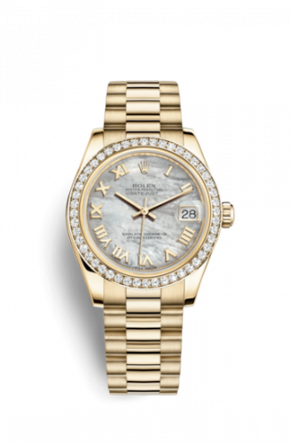Rolex Datejust 31 Yellow Gold Diamond President MOP Roman